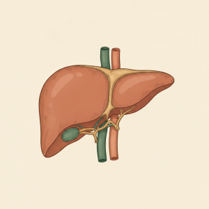 Anatomische Illustration der Leber