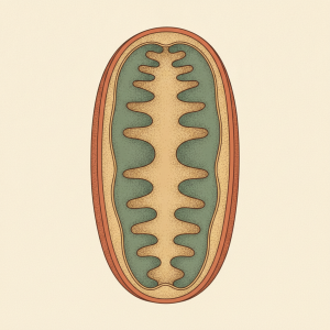 Illustration eines Mitochondriums im Querschnitt
