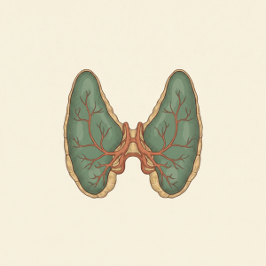 Anatomische Illustration der Schilddrüse
